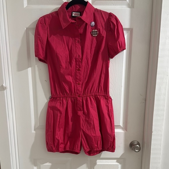 Fiorucci Red Jumpsuit with Short Sleeves and Collared Neckline - Picture 1 of 6